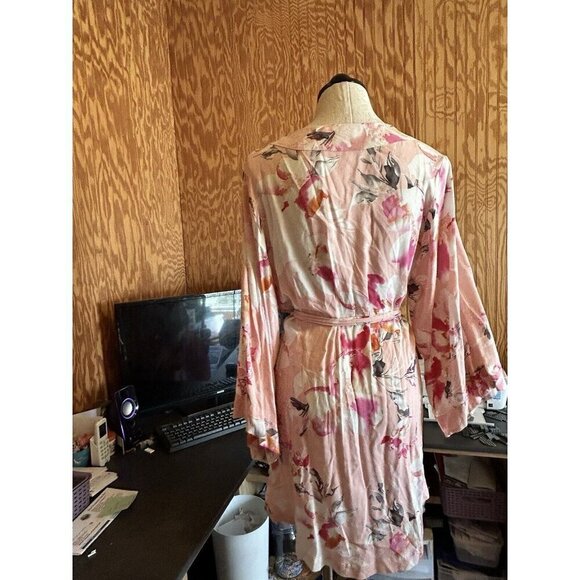 YUMI KIM Womens Love Is In The Air Light Pink Floral Robe Dressing Gown M - Picture 7 of 12